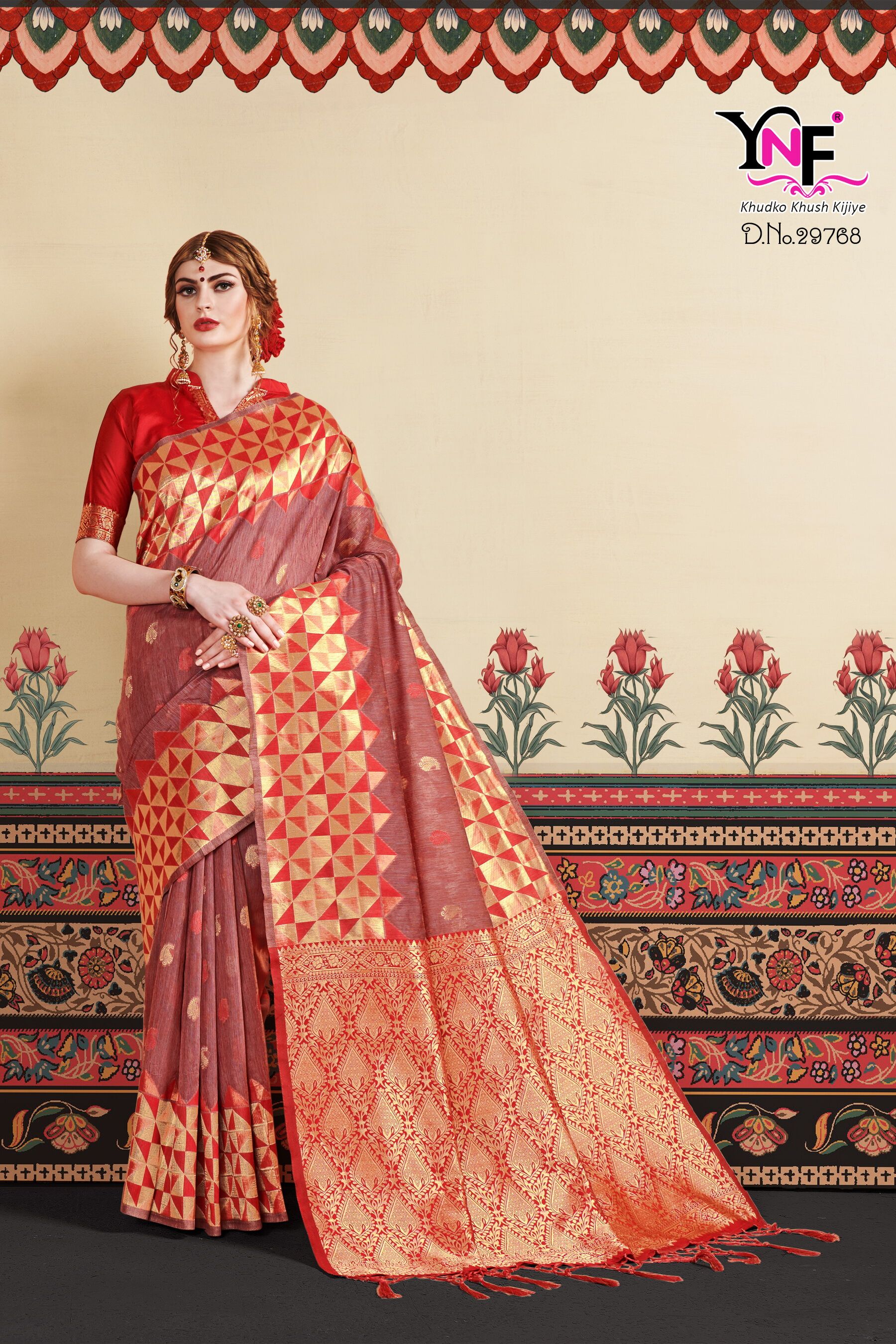 Kranti Silk By Yadu Nandan Fashion 29765 To 29774 Series Indian Traditional Wear Collection Beautiful Stylish Fancy Colorful Party Wear & Occasional Wear Linen Art Silk Sarees At Wholesale Price
