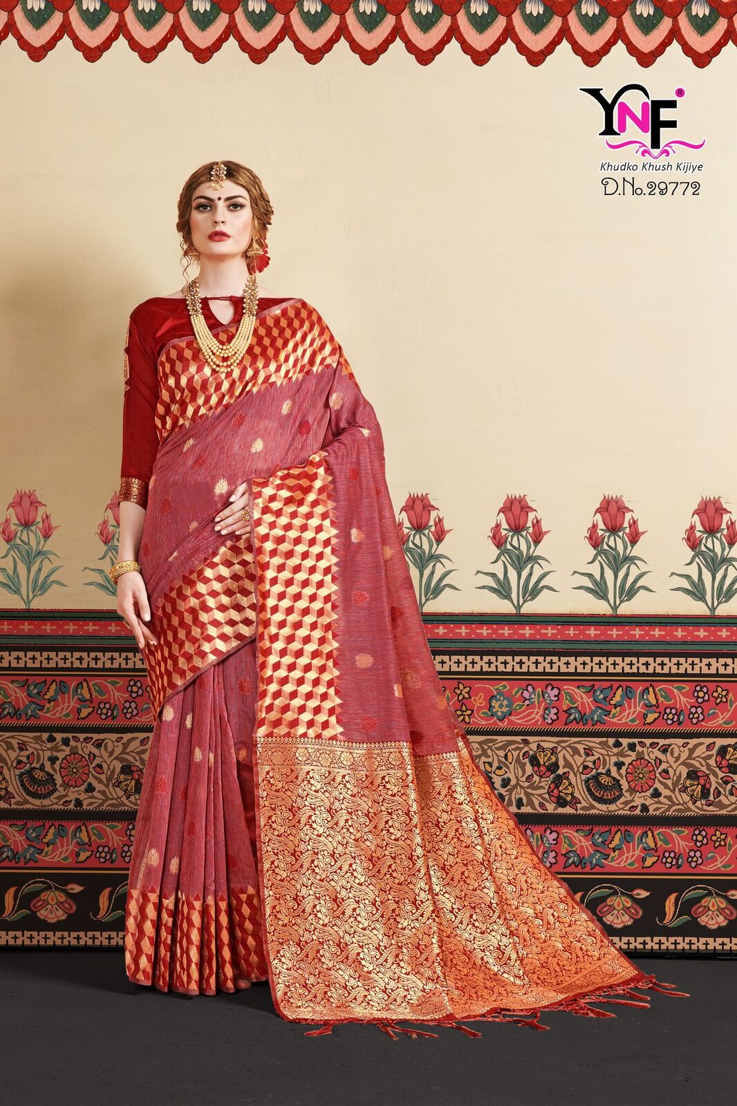 Kranti Silk By Yadu Nandan Fashion 29765 To 29774 Series Indian Traditional Wear Collection Beautiful Stylish Fancy Colorful Party Wear & Occasional Wear Linen Art Silk Sarees At Wholesale Price