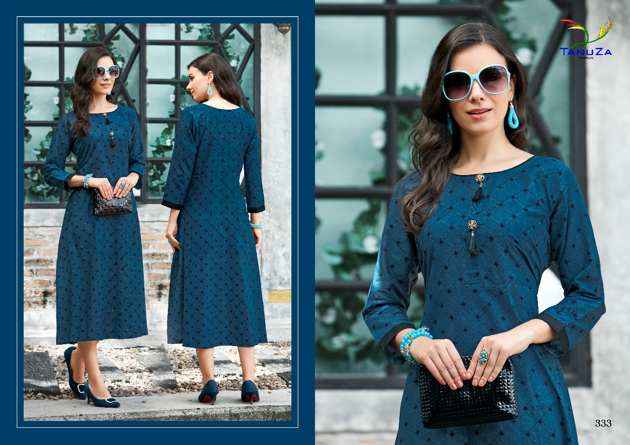 Krisha By Tanuza Fashion 331 To 341 Series Beautiful Colorful Stylish Fancy Casual Wear & Ethnic Wear & Ready To Wear Heavy Rayon Printed Kurtis At Wholesale Price