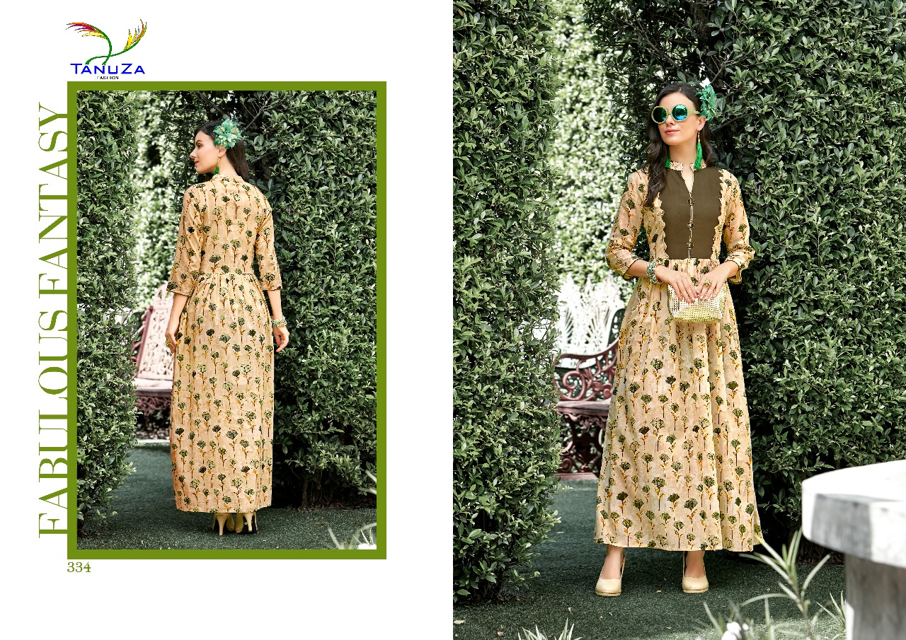 Krisha By Tanuza Fashion 331 To 341 Series Beautiful Colorful Stylish Fancy Casual Wear & Ethnic Wear & Ready To Wear Heavy Rayon Printed Kurtis At Wholesale Price