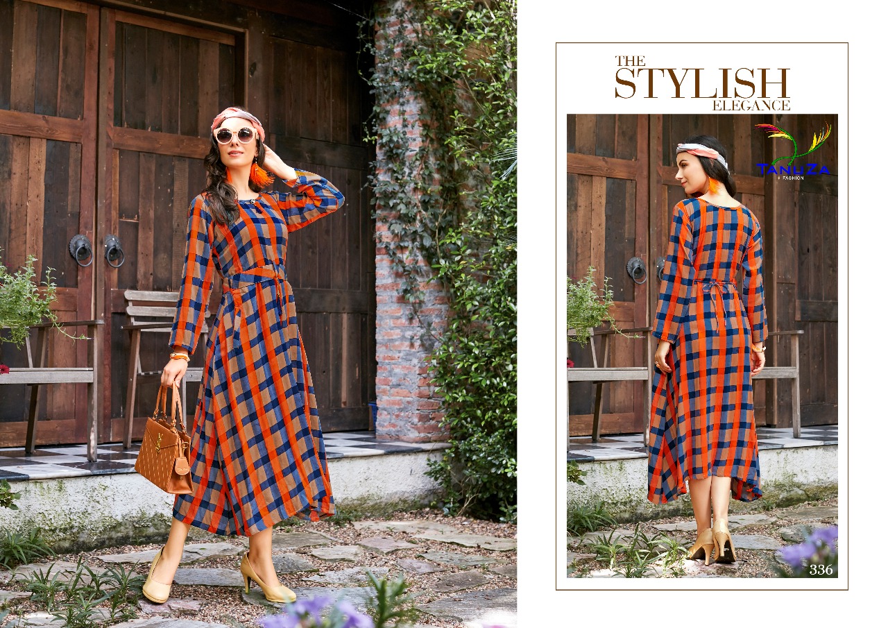 Krisha By Tanuza Fashion 331 To 341 Series Beautiful Colorful Stylish Fancy Casual Wear & Ethnic Wear & Ready To Wear Heavy Rayon Printed Kurtis At Wholesale Price