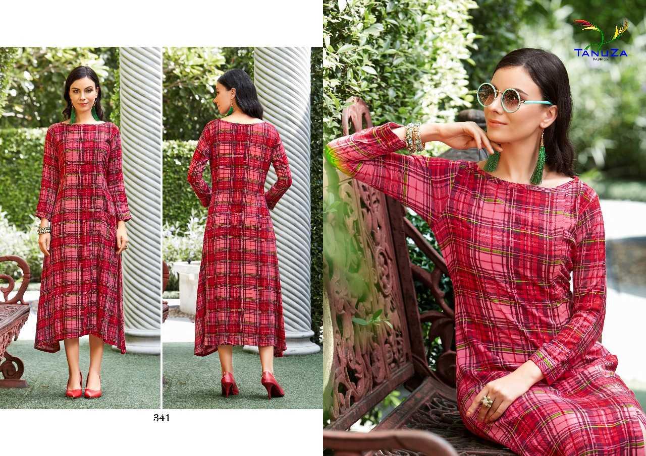 Krisha By Tanuza Fashion 331 To 341 Series Beautiful Colorful Stylish Fancy Casual Wear & Ethnic Wear & Ready To Wear Heavy Rayon Printed Kurtis At Wholesale Price