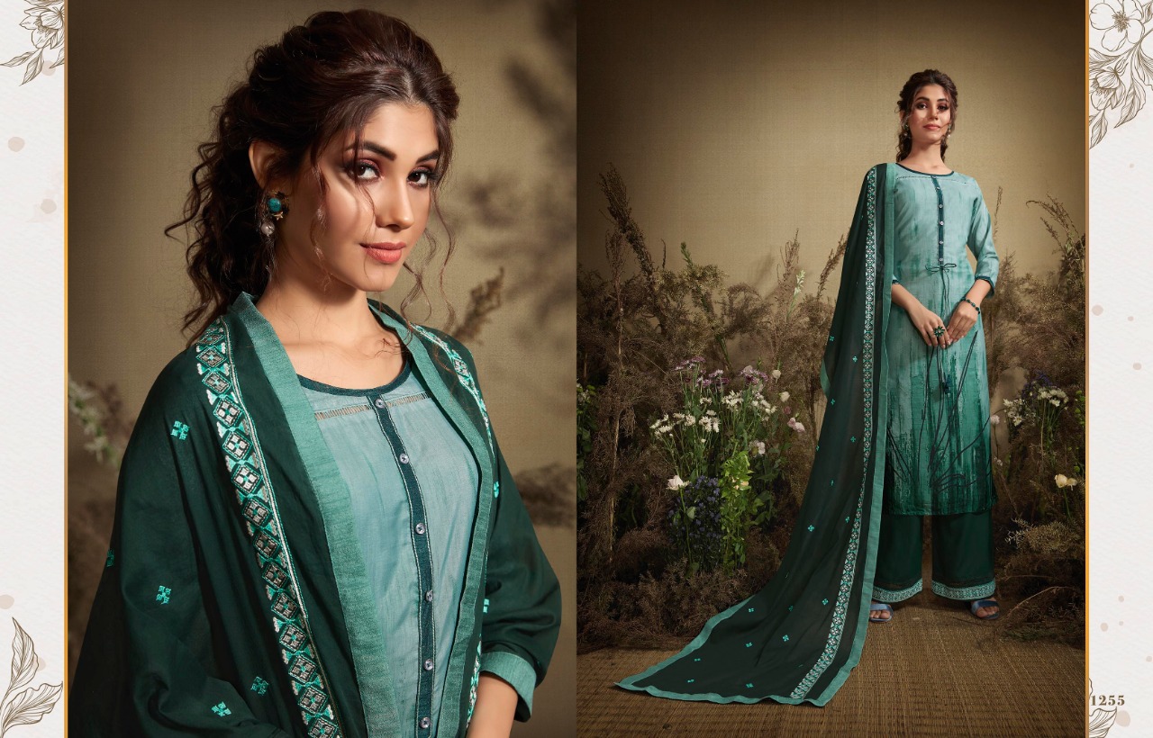 Krishti By Kajree Fashion 1251 To 1262 Series Designer Festive Suits Collection Beautiful Stylish Fancy Colorful Party Wear & Occasional Wear Silk Top With Schiffli Lace Dresses At Wholesale Price