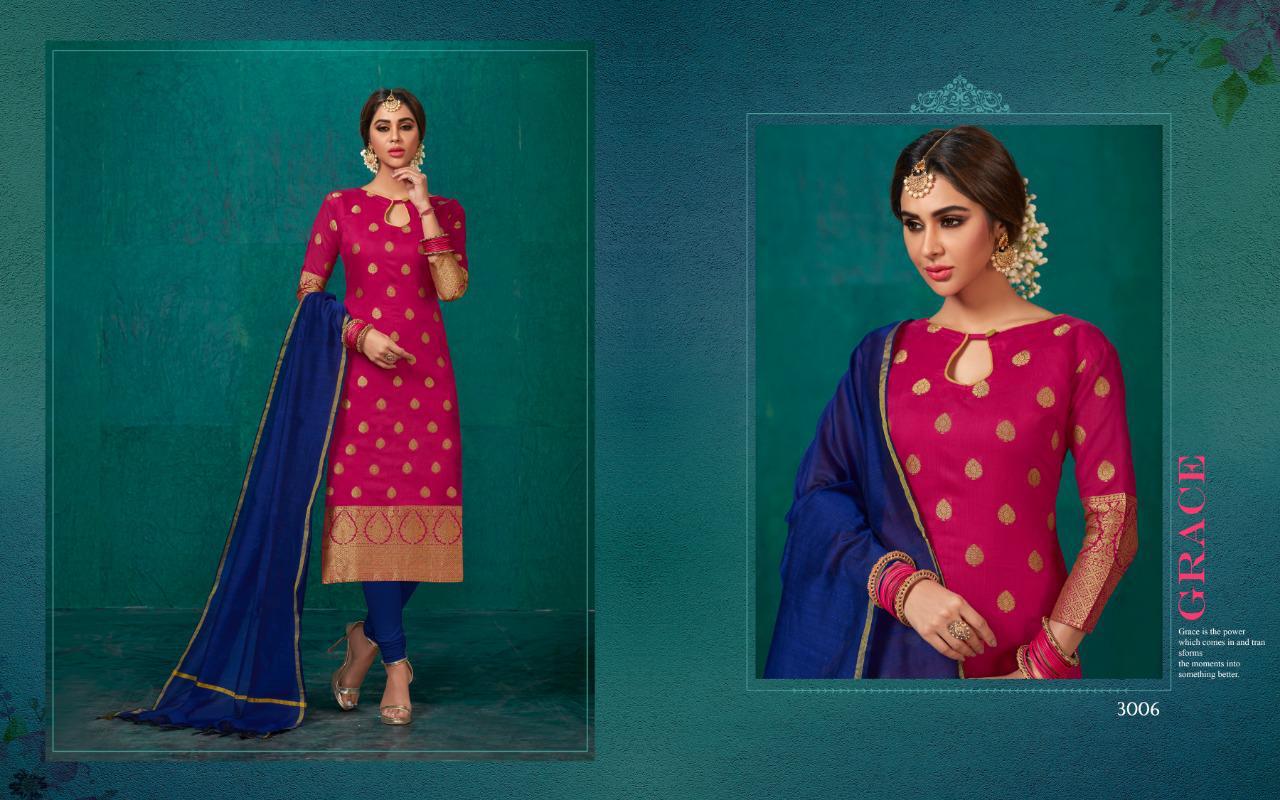 Kulfi Vol-3 By Amrut Varsha Creation 3001 To 3012 Series Beautiful Suits Collection Colorful Stylish Fancy Party Wear & Occasional Wear Banarasi Silk Dresses At Wholesale Price
