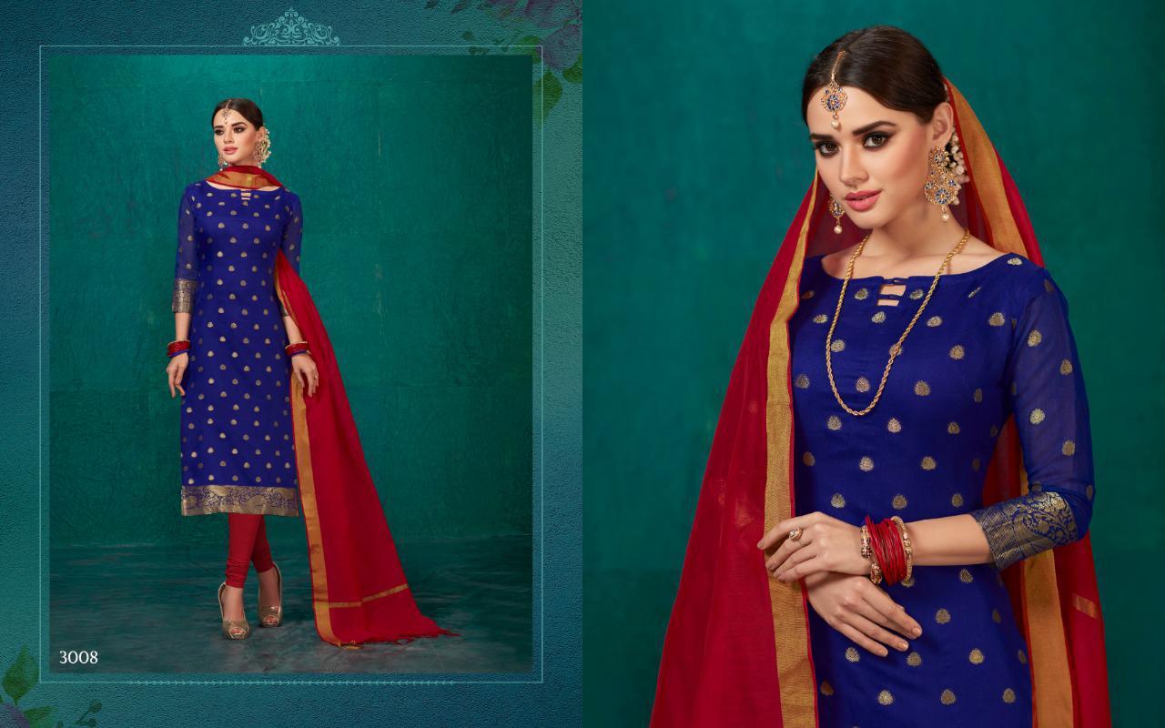 Kulfi Vol-3 By Amrut Varsha Creation 3001 To 3012 Series Beautiful Suits Collection Colorful Stylish Fancy Party Wear & Occasional Wear Banarasi Silk Dresses At Wholesale Price