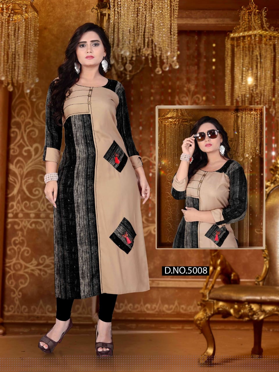 Kulfi Vol-5 By Aarav Collection 5001 To 5008 Series Beautiful Colorful Stylish Fancy Casual Wear & Ethnic Wear & Ready To Wear Pure Rayon Cotton Air-jet Kurtis At Wholesale Price