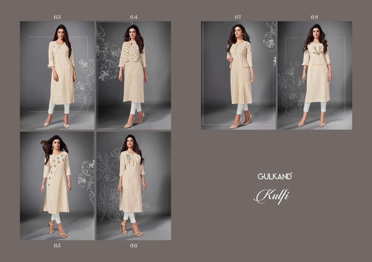 Kulfi By Gulkand 63 To 68 Series Stylish Colorful Fancy Beautiful Casual Wear & Ethnic Wear South Handloom Cotton With Khatli Work Kurtis At Wholesale Price