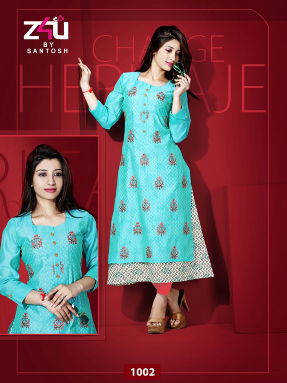 Kum Kum Vol-2 By Z4u 1001 To 1010 Series Beautiful Stylish Fancy Colorful Casual Wear & Ethnic Wear & Ready To Wear Chanderi Cotton Kurtis At Wholesale Price