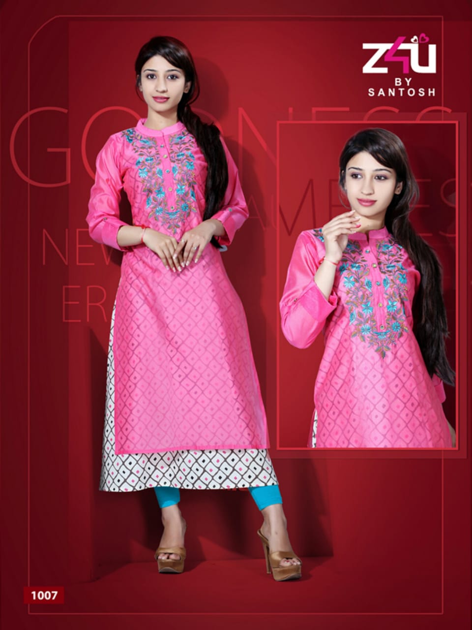 Kum Kum Vol-2 By Z4u 1001 To 1010 Series Beautiful Stylish Fancy Colorful Casual Wear & Ethnic Wear & Ready To Wear Chanderi Cotton Kurtis At Wholesale Price