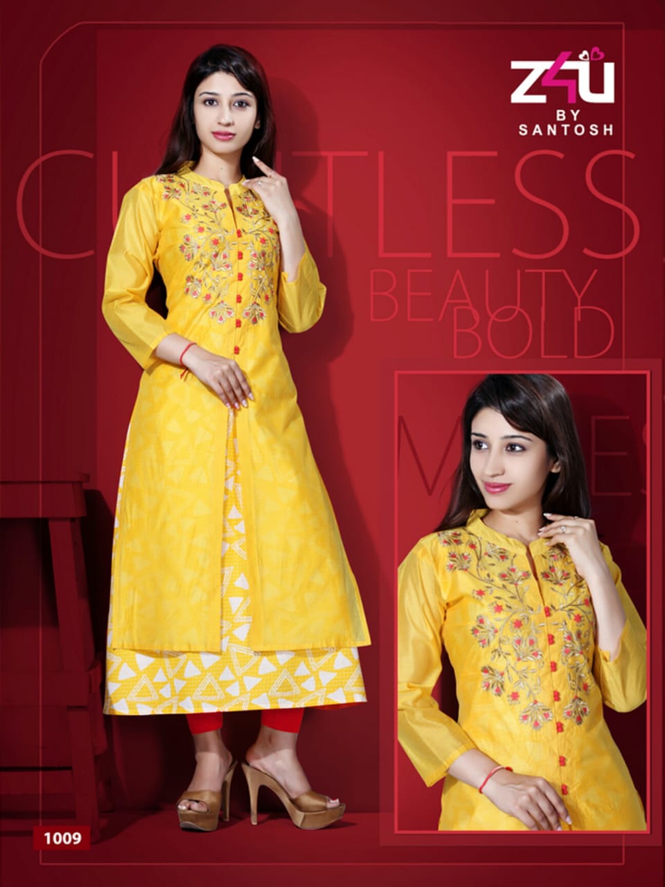 Kum Kum Vol-2 By Z4u 1001 To 1010 Series Beautiful Stylish Fancy Colorful Casual Wear & Ethnic Wear & Ready To Wear Chanderi Cotton Kurtis At Wholesale Price