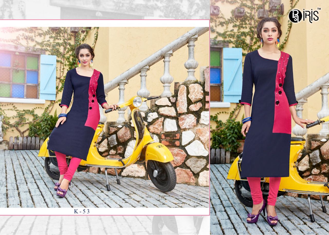 Kunbi By Iris 50 To 59 Series Beautiful Colorful Stylish Fancy Casual Wear & Ethnic Wear & Ready To Wear Semi Lawn Cotton Printed Kurtis At Wholesale Price