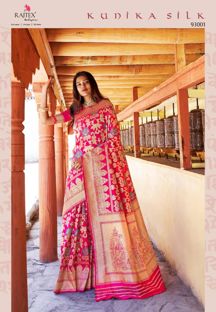 Kunika Silk By Raj Tex 93001 To 93006 Series Indian Traditional Wear Collection Beautiful Stylish Fancy Colorful Party Wear & Occasional Wear Soft Minakari Silk Sarees At Wholesale Price