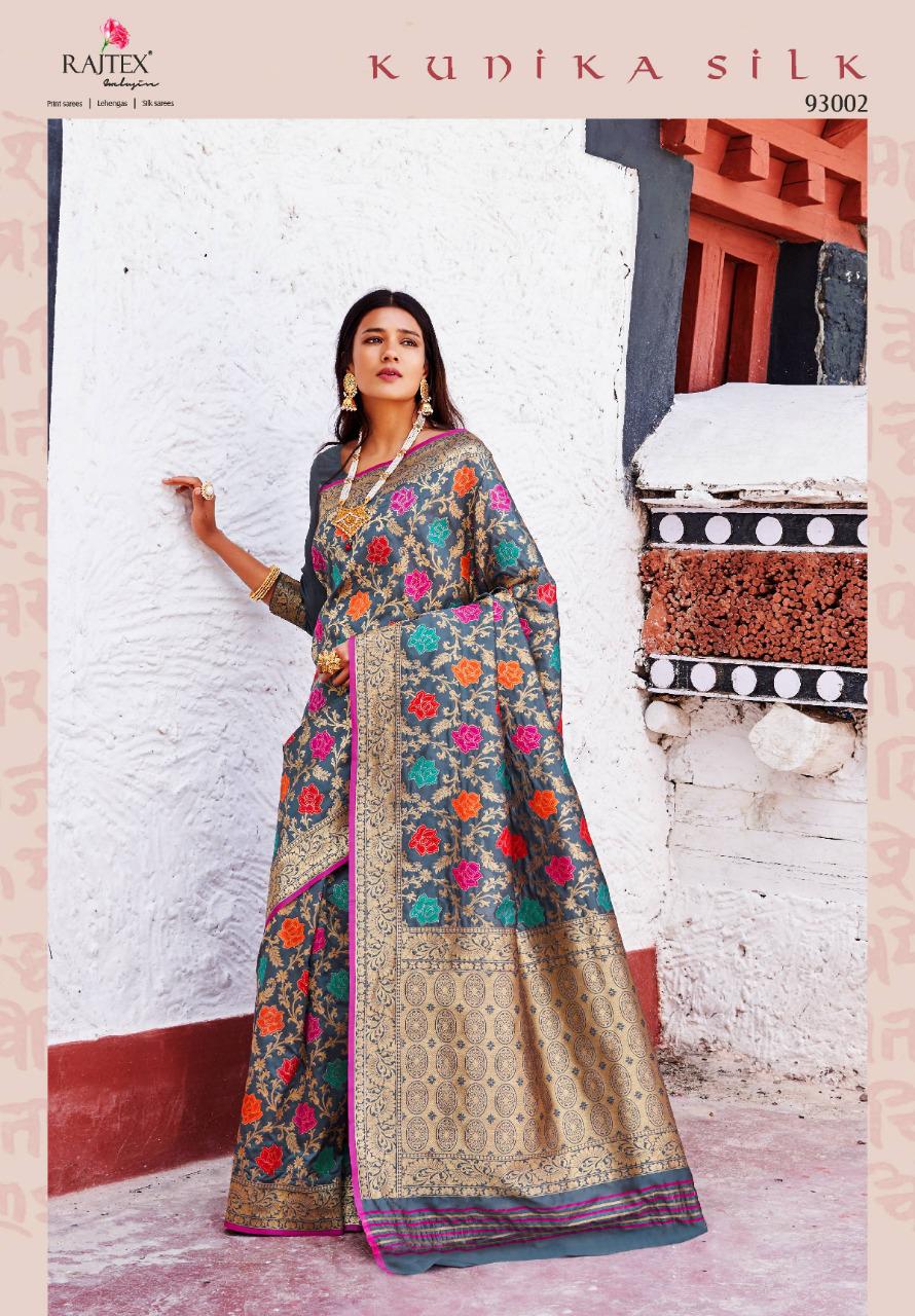 Kunika Silk By Raj Tex 93001 To 93006 Series Indian Traditional Wear Collection Beautiful Stylish Fancy Colorful Party Wear & Occasional Wear Soft Minakari Silk Sarees At Wholesale Price