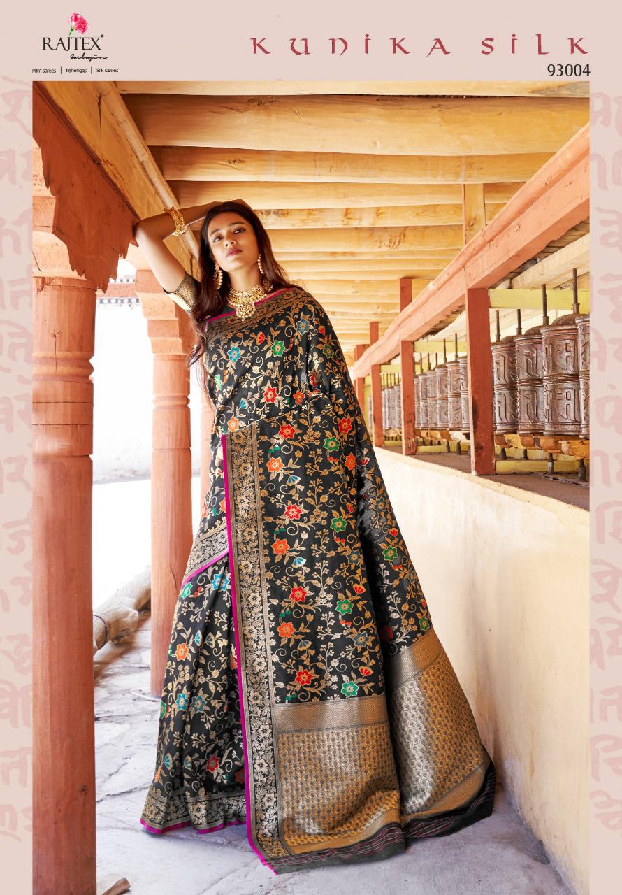Kunika Silk By Raj Tex 93001 To 93006 Series Indian Traditional Wear Collection Beautiful Stylish Fancy Colorful Party Wear & Occasional Wear Soft Minakari Silk Sarees At Wholesale Price