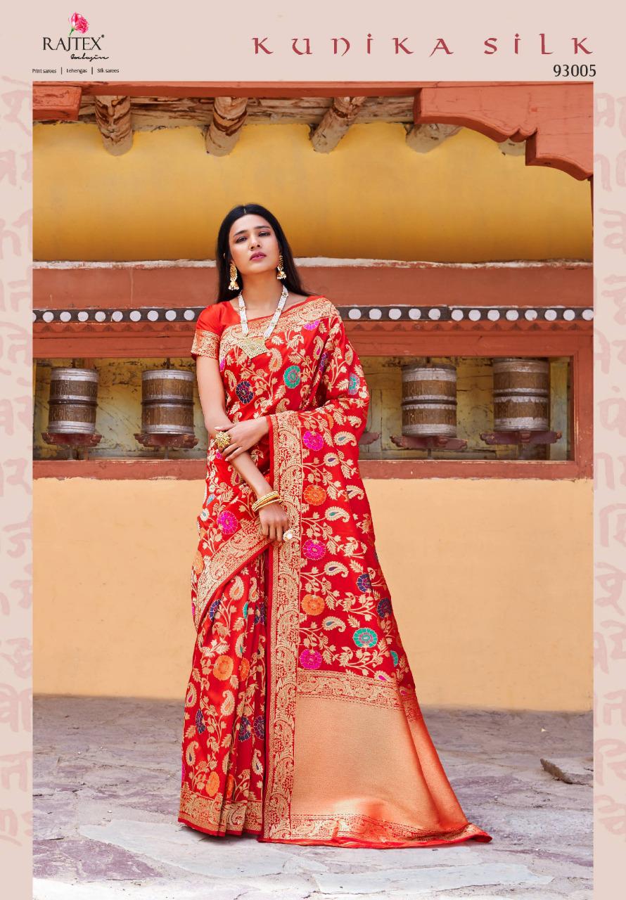 Kunika Silk By Raj Tex 93001 To 93006 Series Indian Traditional Wear Collection Beautiful Stylish Fancy Colorful Party Wear & Occasional Wear Soft Minakari Silk Sarees At Wholesale Price