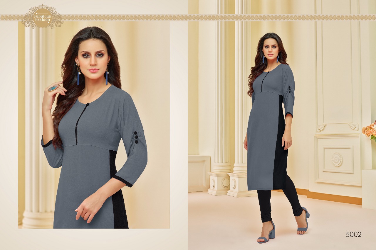 Kurti Wala By Ganesh Fashion 5001 To 5006 Series Beautiful Stylish Fancy Colorful Casual Wear & Ethnic Wear & Ready To Wear Heavy Rayon Kurtis At Wholesale Price