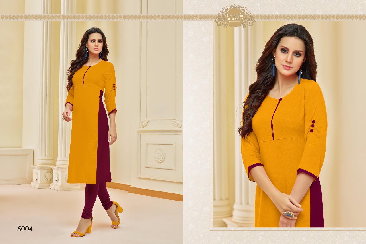 Kurti Wala By Ganesh Fashion 5001 To 5006 Series Beautiful Stylish Fancy Colorful Casual Wear & Ethnic Wear & Ready To Wear Heavy Rayon Kurtis At Wholesale Price