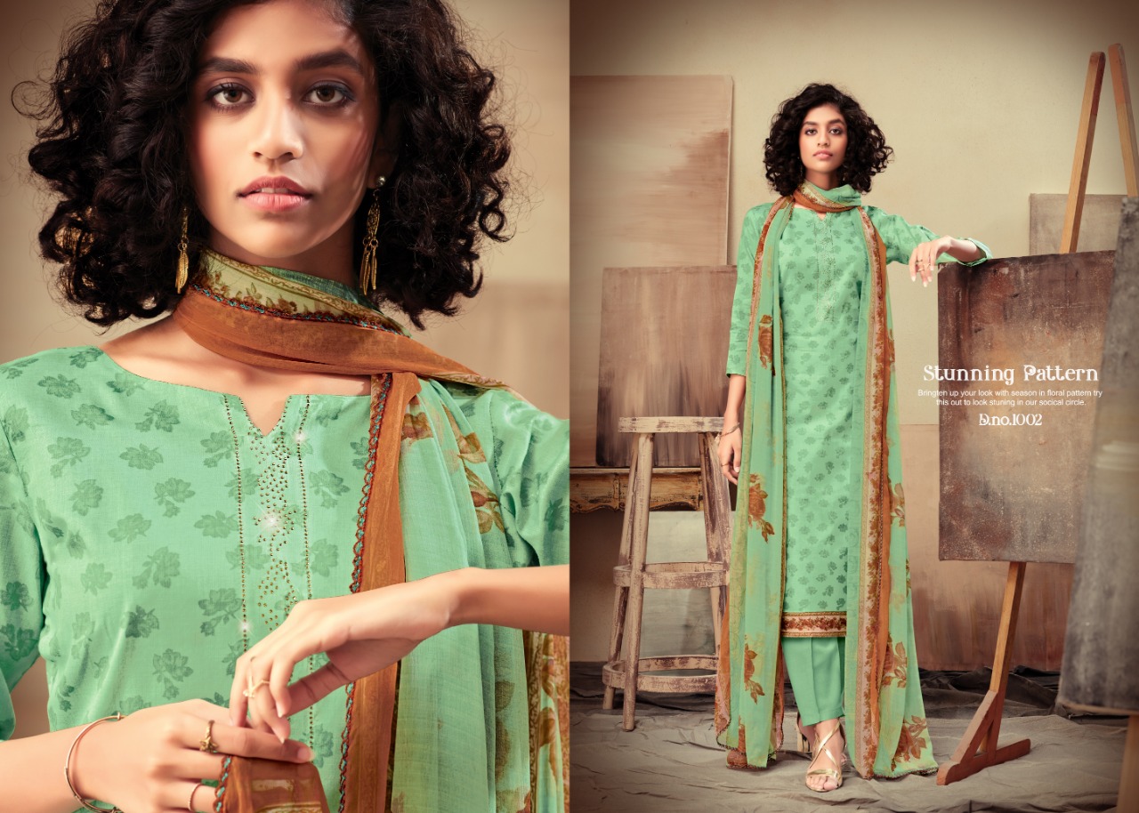 Kusum By Azara 1001 To 1008 Series Beautiful Suits Colorful Stylish Fancy Colorful Casual Wear & Ethnic Wear Heavy Cotton Satin Dresses At Wholesale Price