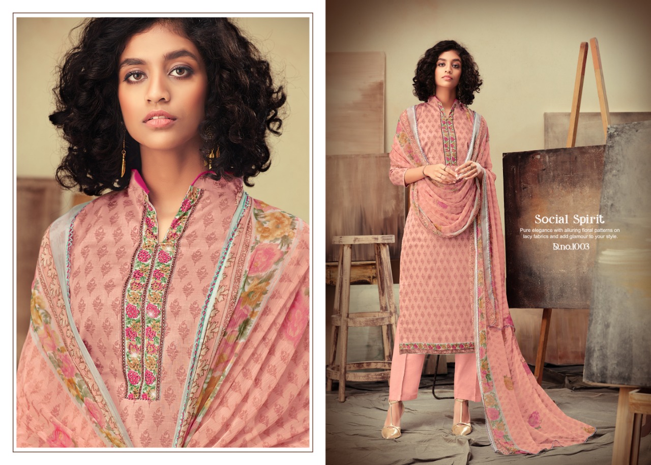Kusum By Azara 1001 To 1008 Series Beautiful Suits Colorful Stylish Fancy Colorful Casual Wear & Ethnic Wear Heavy Cotton Satin Dresses At Wholesale Price