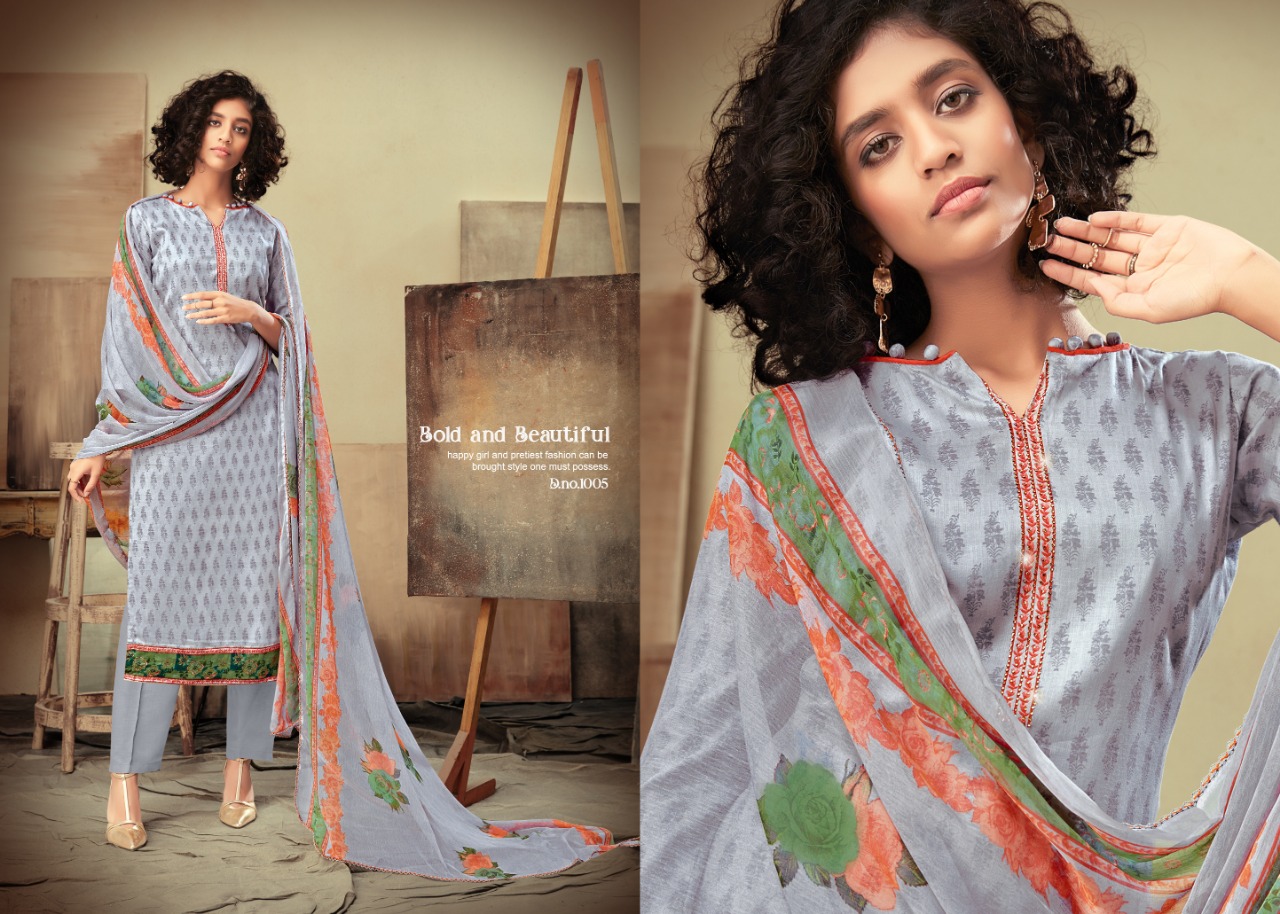 Kusum By Azara 1001 To 1008 Series Beautiful Suits Colorful Stylish Fancy Colorful Casual Wear & Ethnic Wear Heavy Cotton Satin Dresses At Wholesale Price