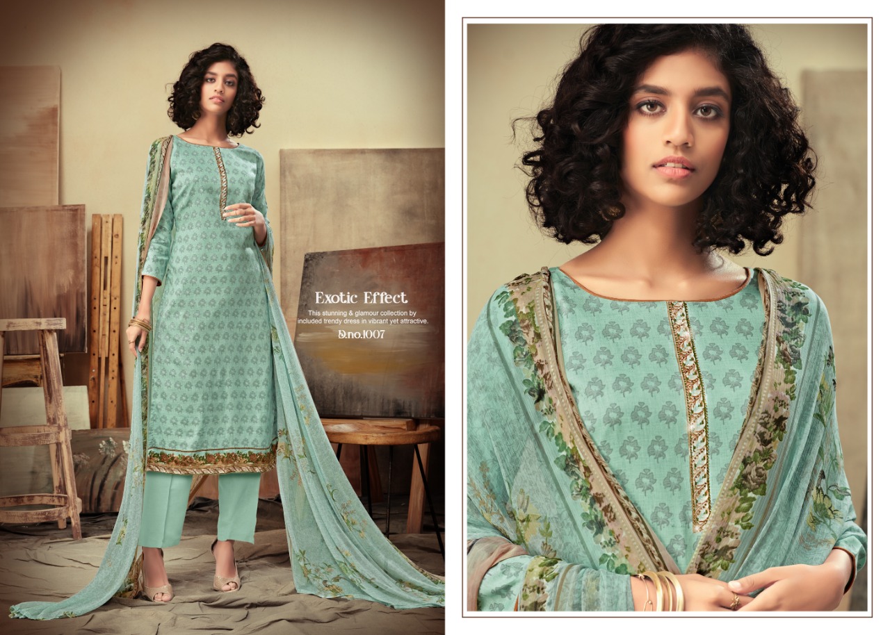 Kusum By Azara 1001 To 1008 Series Beautiful Suits Colorful Stylish Fancy Colorful Casual Wear & Ethnic Wear Heavy Cotton Satin Dresses At Wholesale Price