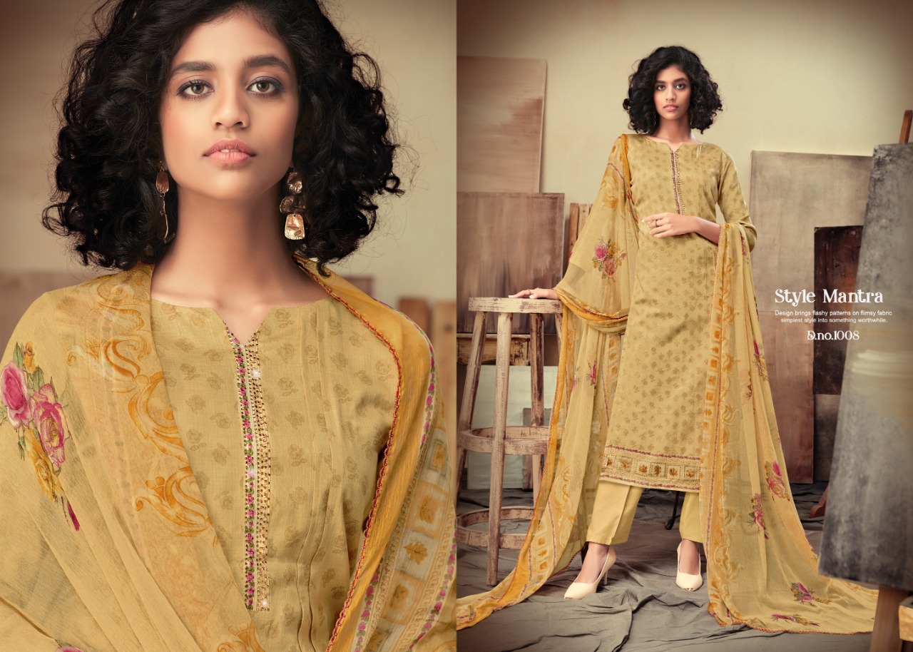 Kusum By Azara 1001 To 1008 Series Beautiful Suits Colorful Stylish Fancy Colorful Casual Wear & Ethnic Wear Heavy Cotton Satin Dresses At Wholesale Price