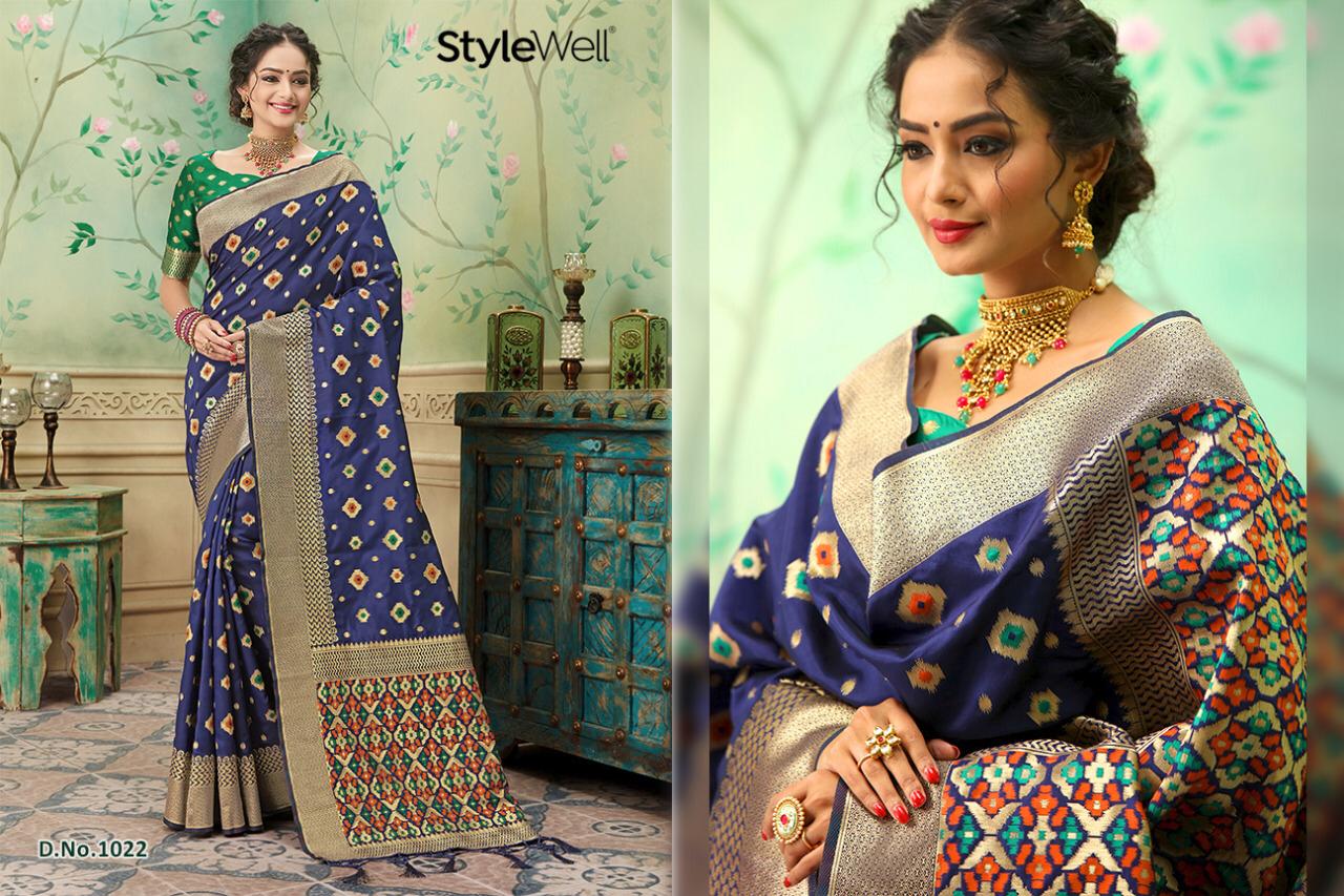 Laavanya By Stylewell 1021 To 1036 Series Indian Traditional Wear Collection Beautiful Stylish Fancy Colorful Party Wear & Occasional Wear Fancy Sarees At Wholesale Price