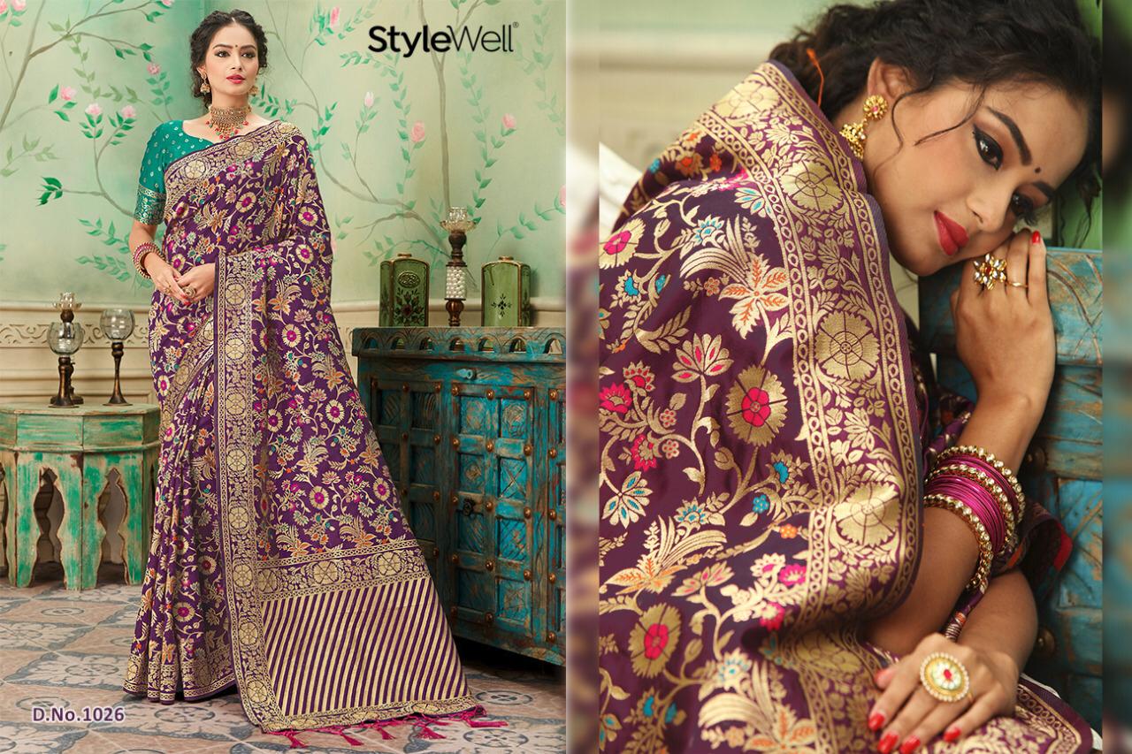 Laavanya By Stylewell 1021 To 1036 Series Indian Traditional Wear Collection Beautiful Stylish Fancy Colorful Party Wear & Occasional Wear Fancy Sarees At Wholesale Price