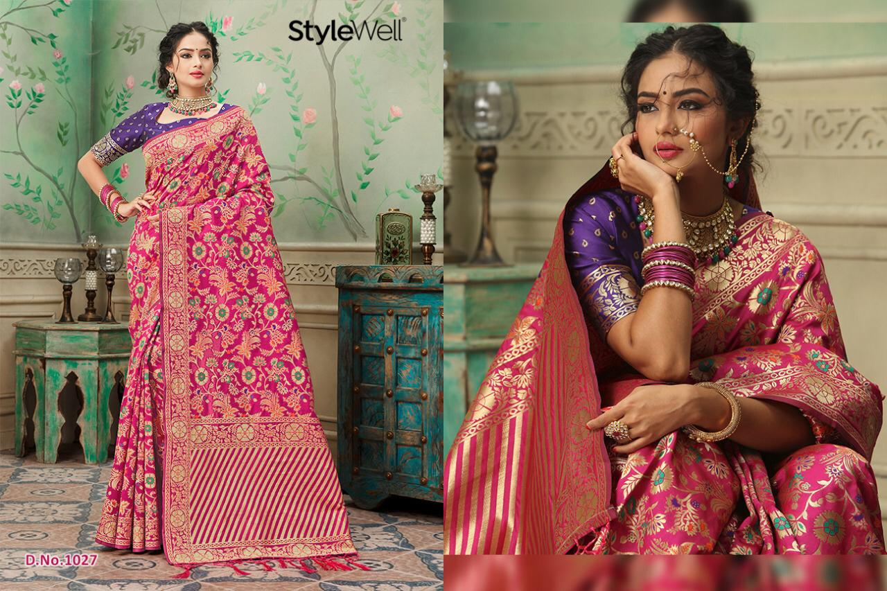 Laavanya By Stylewell 1021 To 1036 Series Indian Traditional Wear Collection Beautiful Stylish Fancy Colorful Party Wear & Occasional Wear Fancy Sarees At Wholesale Price