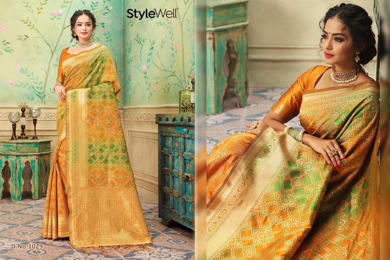 Laavanya By Stylewell 1021 To 1036 Series Indian Traditional Wear Collection Beautiful Stylish Fancy Colorful Party Wear & Occasional Wear Fancy Sarees At Wholesale Price