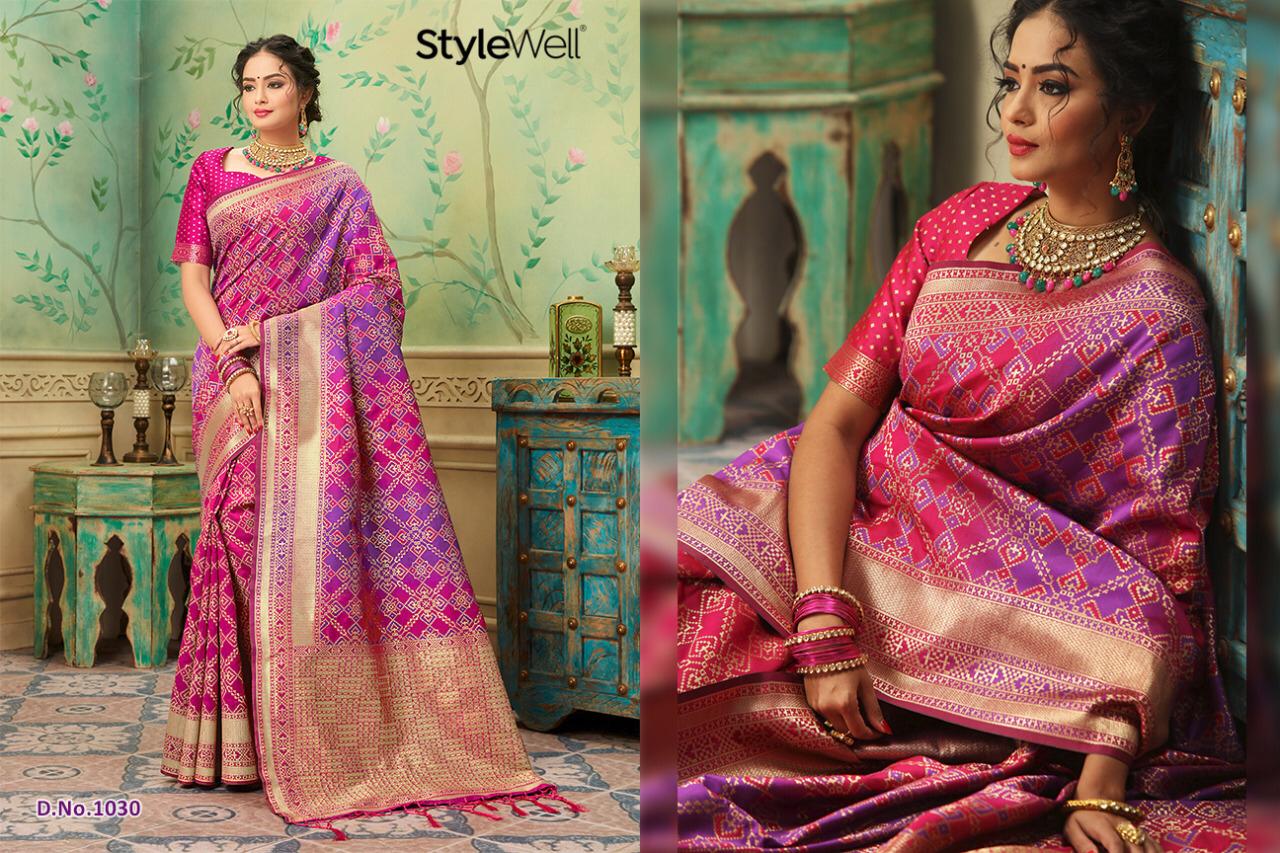 Laavanya By Stylewell 1021 To 1036 Series Indian Traditional Wear Collection Beautiful Stylish Fancy Colorful Party Wear & Occasional Wear Fancy Sarees At Wholesale Price