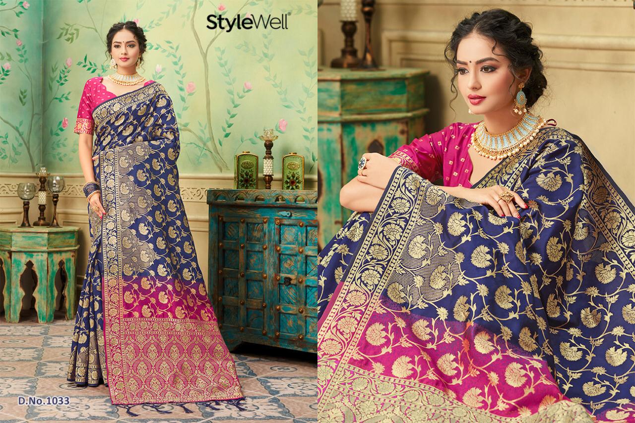 Laavanya By Stylewell 1021 To 1036 Series Indian Traditional Wear Collection Beautiful Stylish Fancy Colorful Party Wear & Occasional Wear Fancy Sarees At Wholesale Price