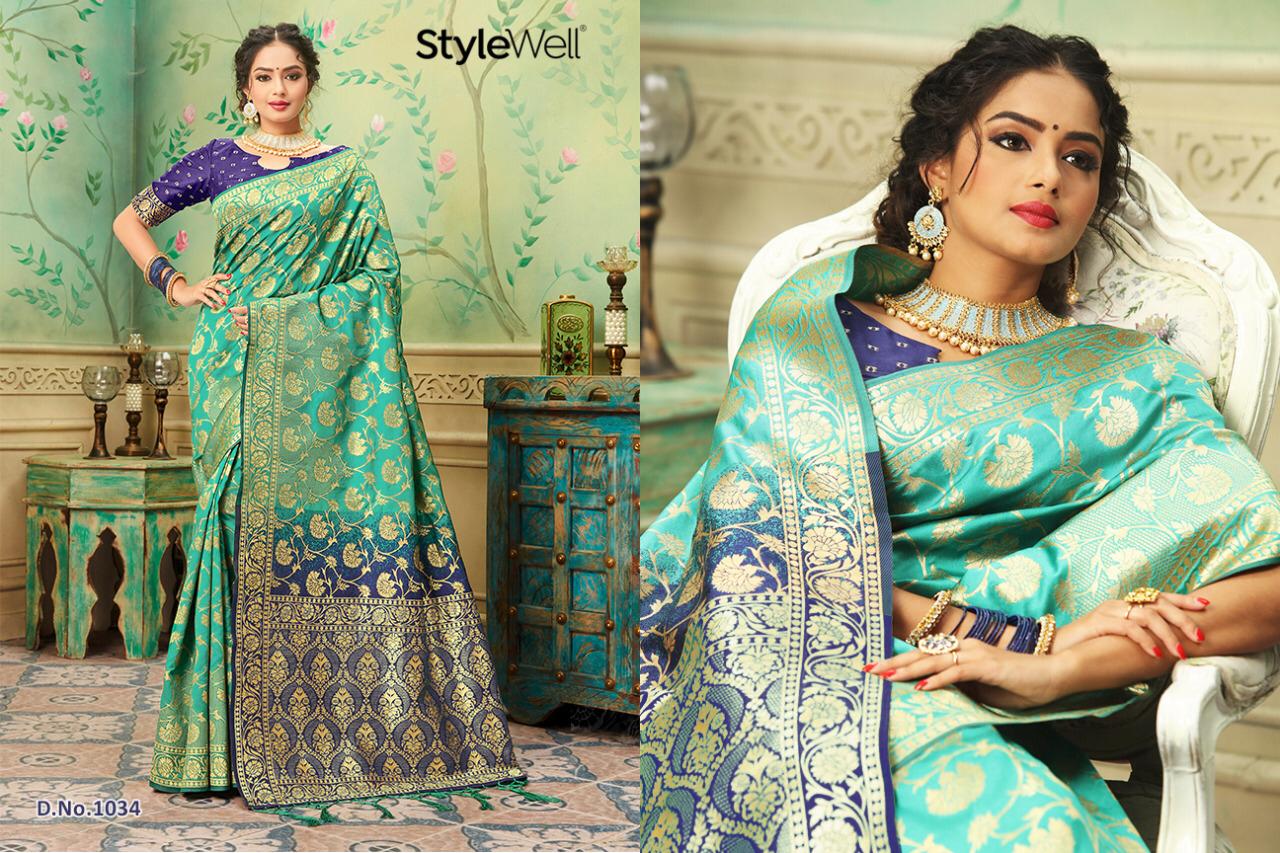 Laavanya By Stylewell 1021 To 1036 Series Indian Traditional Wear Collection Beautiful Stylish Fancy Colorful Party Wear & Occasional Wear Fancy Sarees At Wholesale Price