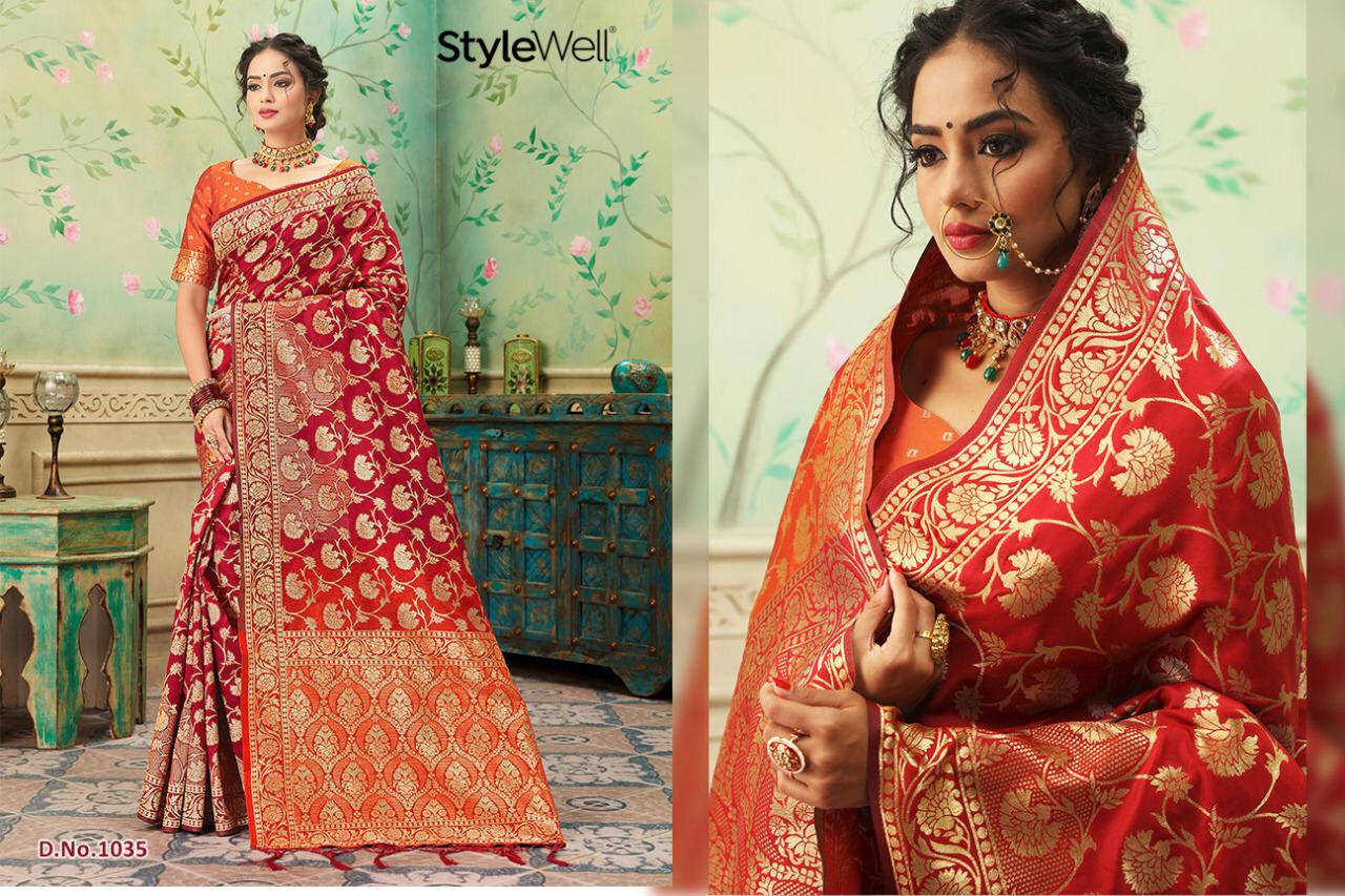 Laavanya By Stylewell 1021 To 1036 Series Indian Traditional Wear Collection Beautiful Stylish Fancy Colorful Party Wear & Occasional Wear Fancy Sarees At Wholesale Price