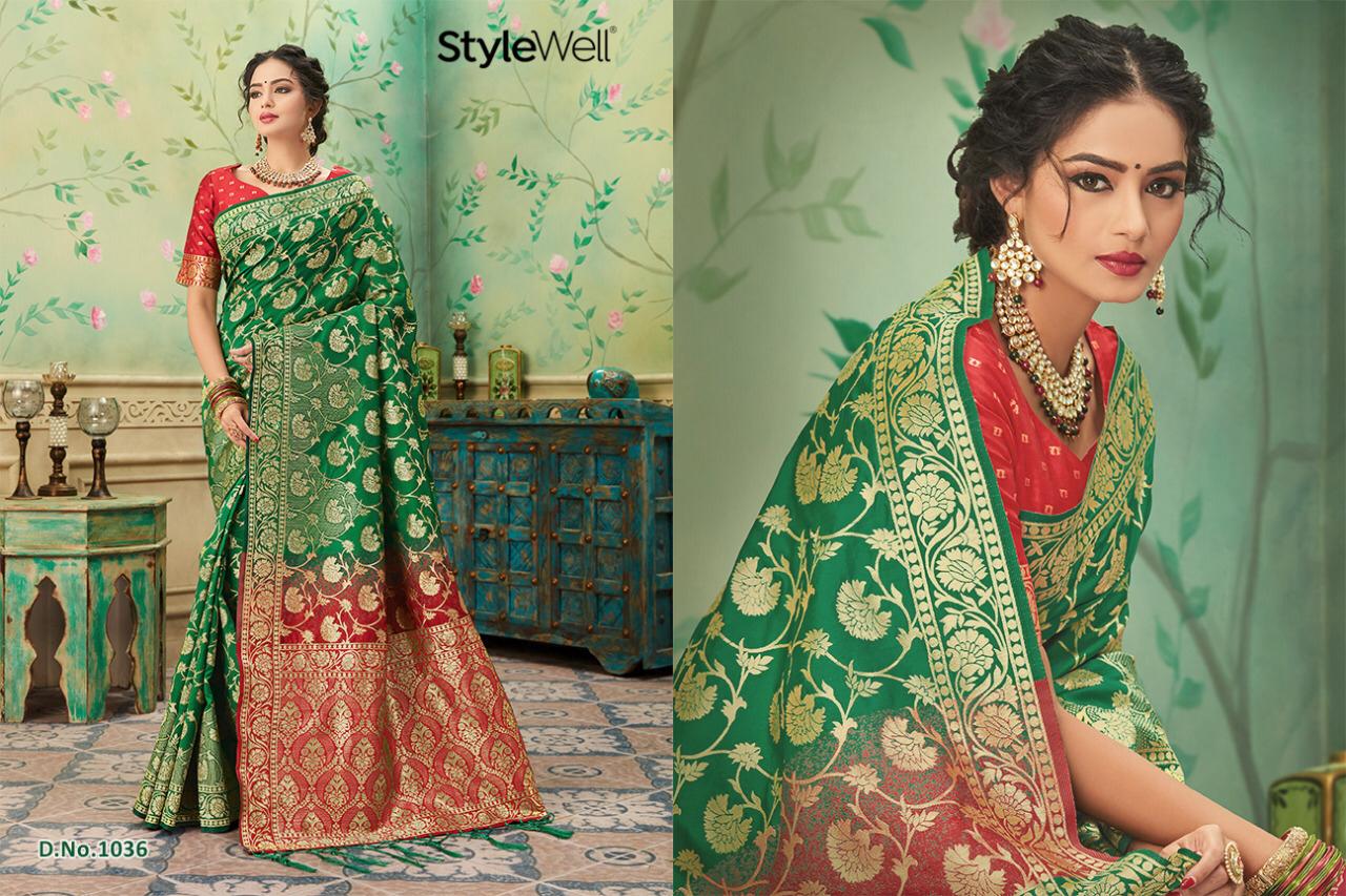 Laavanya By Stylewell 1021 To 1036 Series Indian Traditional Wear Collection Beautiful Stylish Fancy Colorful Party Wear & Occasional Wear Fancy Sarees At Wholesale Price