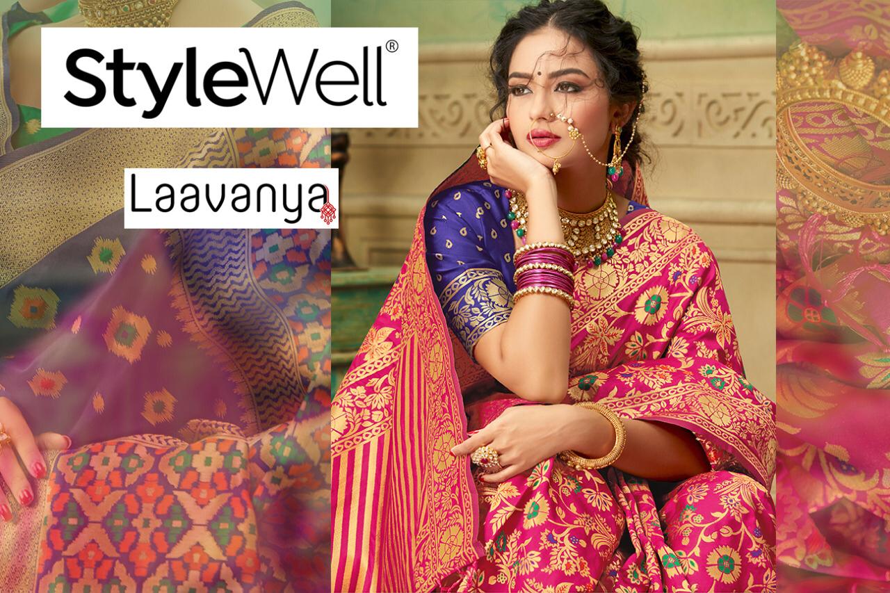 Laavanya By Stylewell 1021 To 1036 Series Indian Traditional Wear Collection Beautiful Stylish Fancy Colorful Party Wear & Occasional Wear Fancy Sarees At Wholesale Price