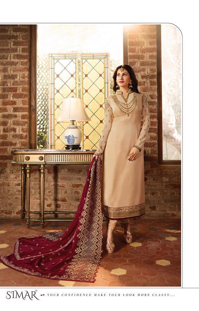 Lajja By Glossy 1872 To 1879 Series Designer Sharara Suits Beautiful Stylish Fancy Colorful Party Wear & Ethnic Wear Satin Georgette With Embroidery Dresses At Wholesale Price