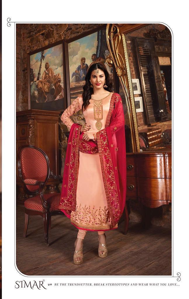Lajja By Glossy 1872 To 1879 Series Designer Sharara Suits Beautiful Stylish Fancy Colorful Party Wear & Ethnic Wear Satin Georgette With Embroidery Dresses At Wholesale Price