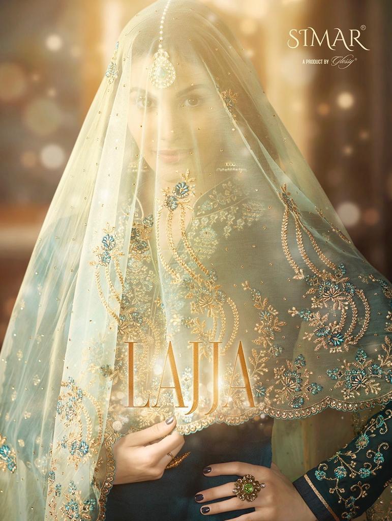Lajja By Glossy 1872 To 1879 Series Designer Sharara Suits Beautiful Stylish Fancy Colorful Party Wear & Ethnic Wear Satin Georgette With Embroidery Dresses At Wholesale Price