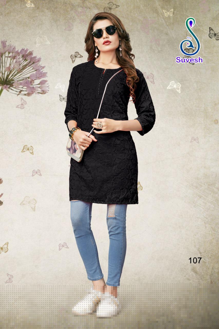 Lakhnavi Vol-3 By Suvesh 101 To 110 Series Beautiful Stylish Colorful Fancy Party Wear & Ethnic Wear & Ready To Wear Rich Cotton Chikan Work Kurtis At Wholesale Price
