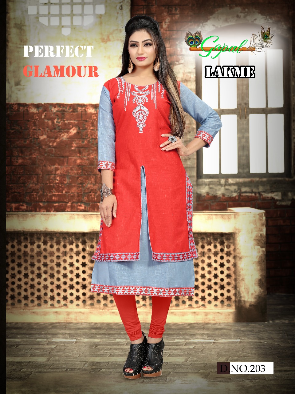 Lakme Vol-2 By Gopal 201 To 208 Series Beautiful Stylish Fancy Colorful Casual Wear & Ethnic Wear Cotton Slub Embroidery Kurtis At Wholesale Price