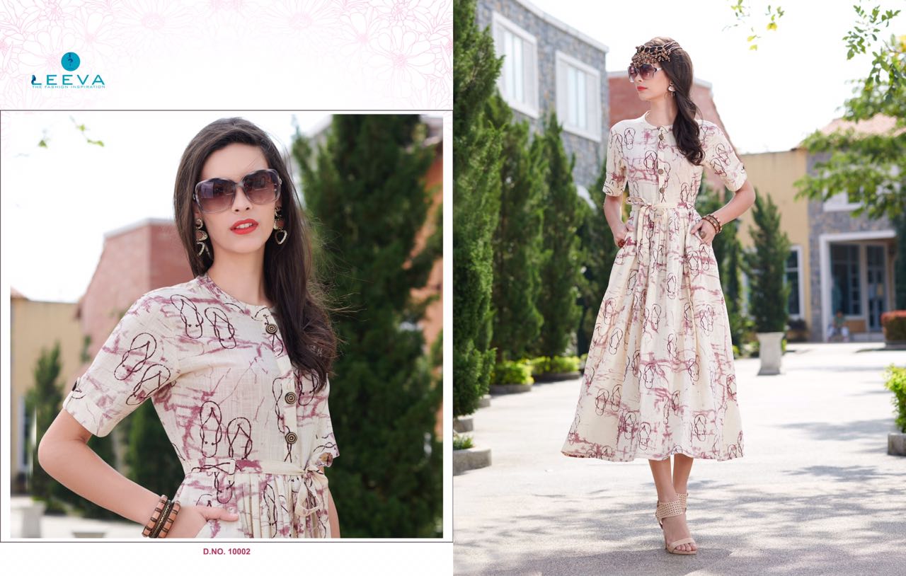 Lamcy By Leeva 10001 To 10008 Series Designer Beautiful Stylish Fancy Colorful Party Wear & Ethnic Wear Pure Rayon & Cotton Printed Kurtis At Wholesale Price