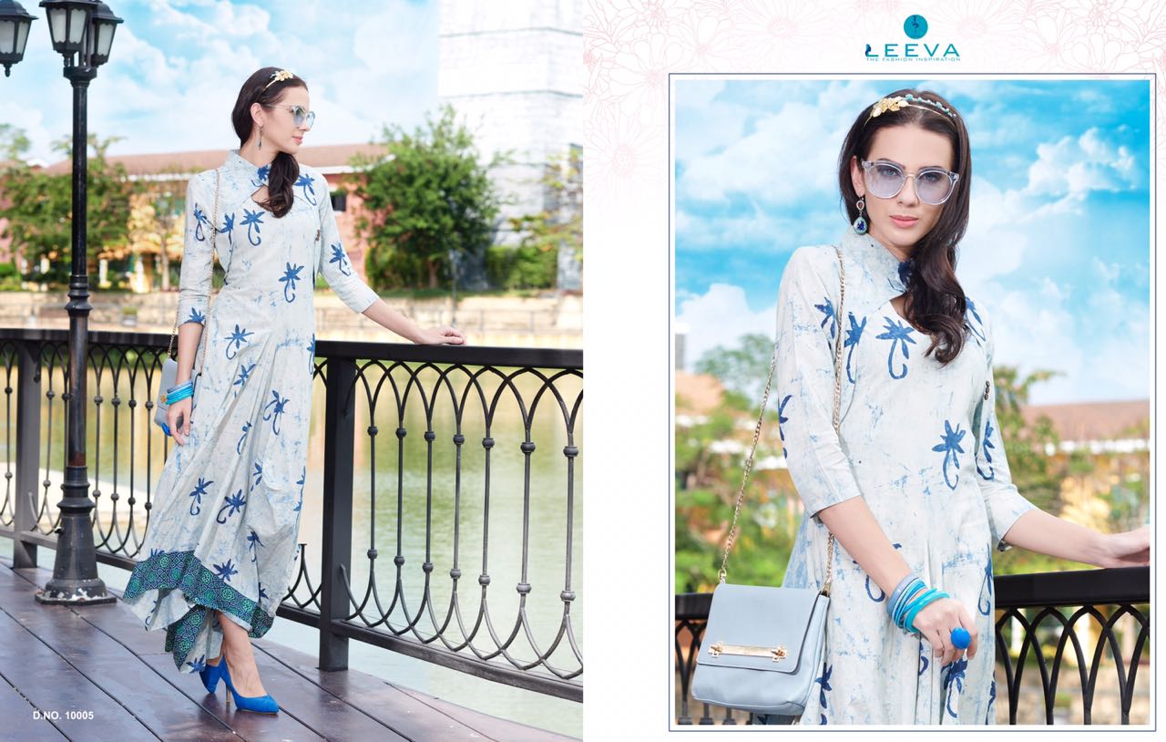 Lamcy By Leeva 10001 To 10008 Series Designer Beautiful Stylish Fancy Colorful Party Wear & Ethnic Wear Pure Rayon & Cotton Printed Kurtis At Wholesale Price