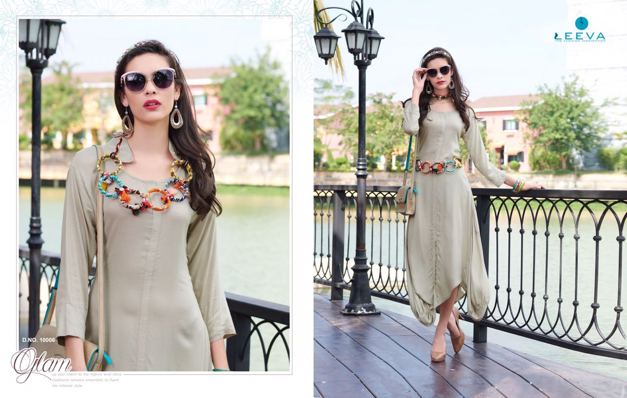 Lamcy By Leeva 10001 To 10008 Series Designer Beautiful Stylish Fancy Colorful Party Wear & Ethnic Wear Pure Rayon & Cotton Printed Kurtis At Wholesale Price