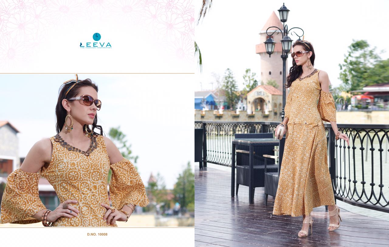 Lamcy By Leeva 10001 To 10008 Series Designer Beautiful Stylish Fancy Colorful Party Wear & Ethnic Wear Pure Rayon & Cotton Printed Kurtis At Wholesale Price