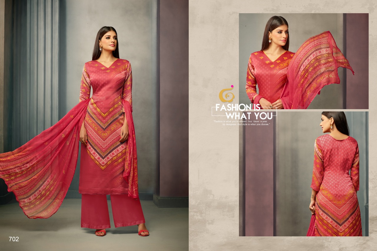 Lamia By Gloisima Nx 702 To 707 Series Beautiful Stylish Fancy Colorful Casual Wear & Ethnic Wear Collection Jam Satin Embroidered Dresses At Wholesale Price