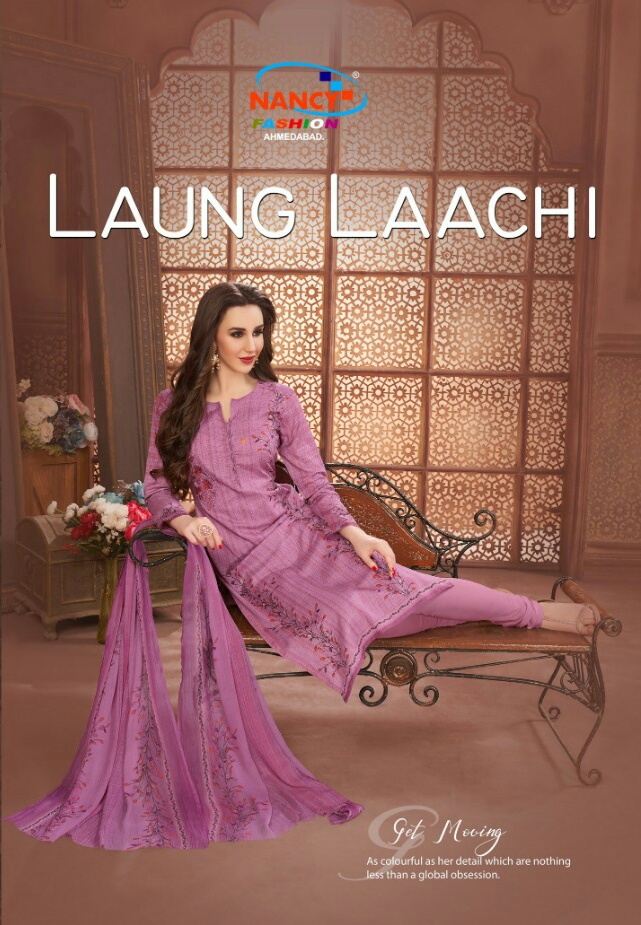Laung Laachi By Nancy Fashion 001 To 008 Series Beautiful Suits Stylish Colorful Fancy Casual Wear & Ethnic Wear Glace  Printed With Embroidery Dresses At Wholesale Price