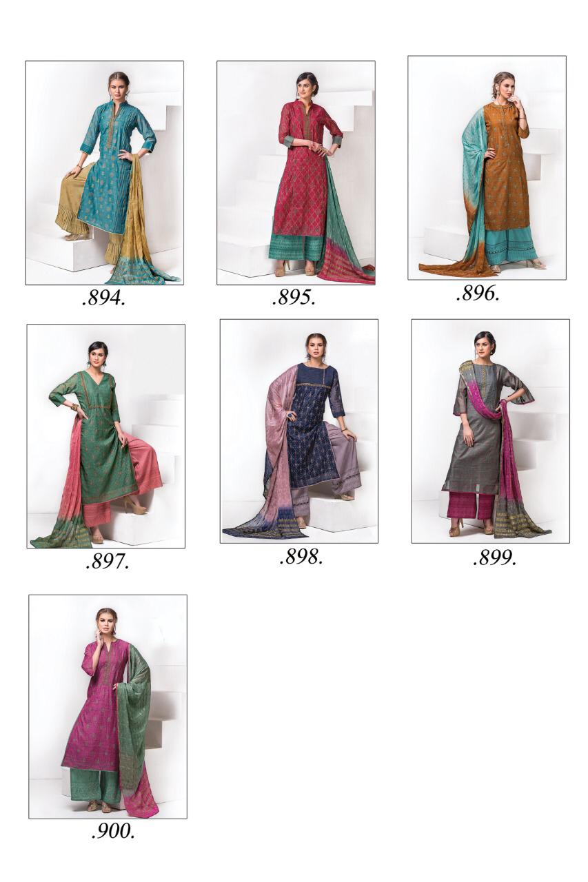 Lavanya By Sri 894 To 900 Series Beautiful Suits Stylish Fancy Colorful Party Wear & Occasional Wear Mono Chanderi With Khatli Work Dresses At Wholesale Price