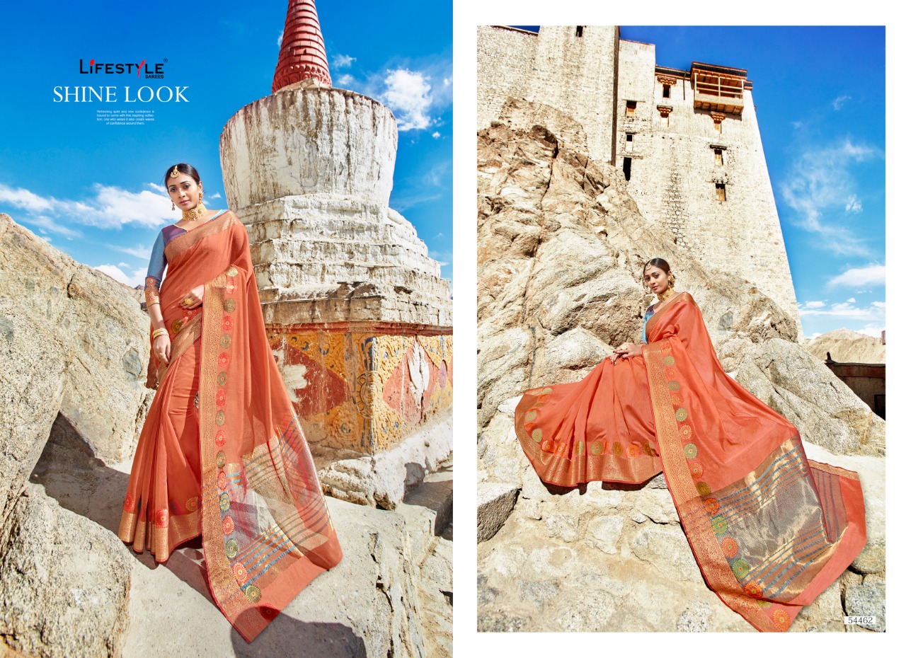 Lavanyam Vol-5 By Lifestyle 54461 To 54472 Series Designer Indian Traditional Wear Collection Beautiful Stylish Fancy Colorful Party Wear & Occasional Wear Weaving Silk Sarees At Wholesale Price