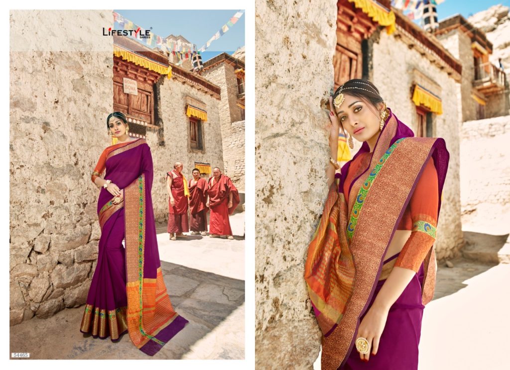 Lavanyam Vol-5 By Lifestyle 54461 To 54472 Series Designer Indian Traditional Wear Collection Beautiful Stylish Fancy Colorful Party Wear & Occasional Wear Weaving Silk Sarees At Wholesale Price